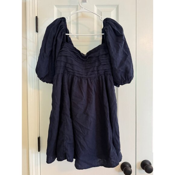 Abercrombie Navy Blue Emerson Dress Size Large Petite LP - Picture 3 of 7